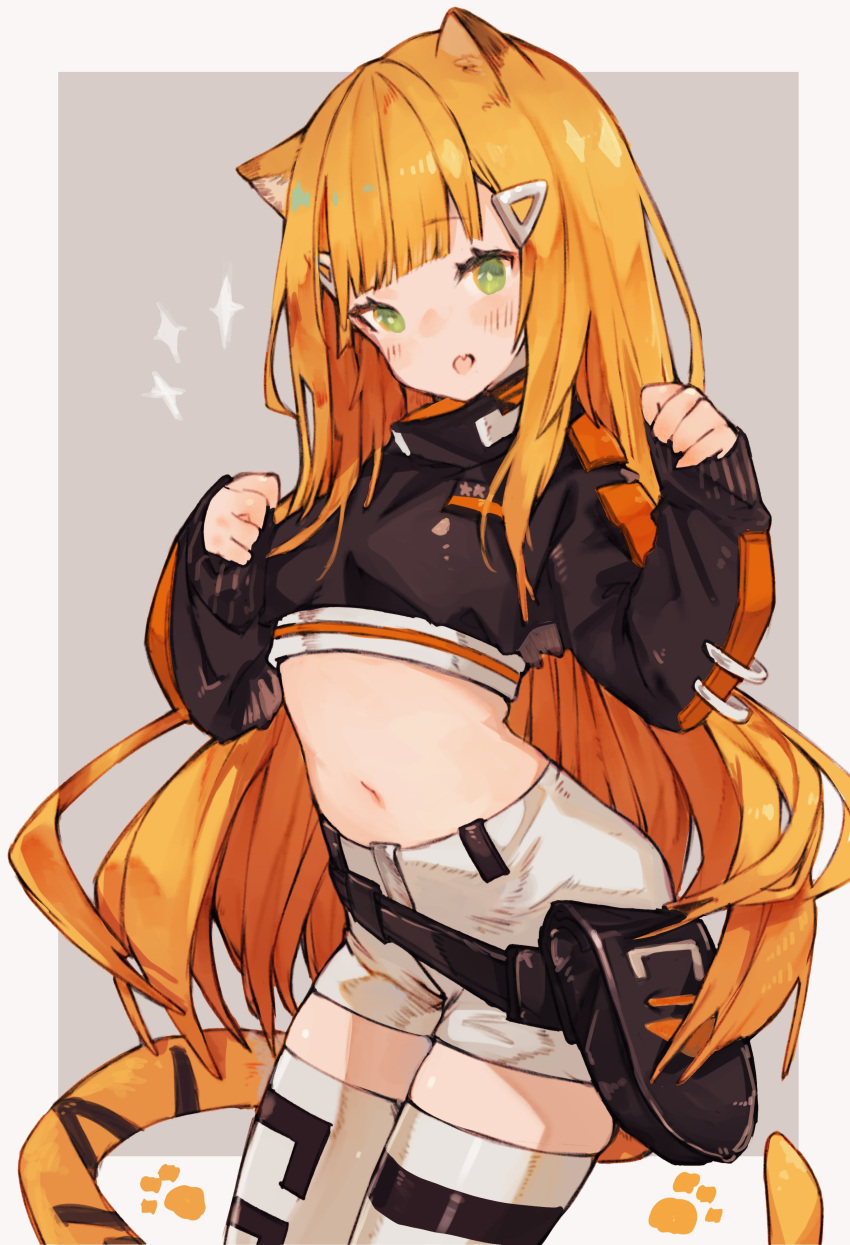 1girl, absurdres, animal_ears, arched_back, breasts, clenched_hands, commission, cropped_jacket