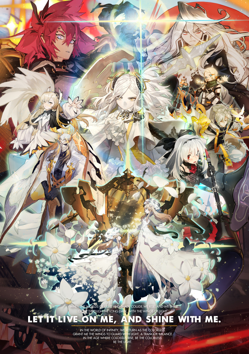 3boys, 6+girls, absurdres, alchemy_stars, angel_(alchemy_stars), blonde_hair, braid, carleen_(alchemy_stars)