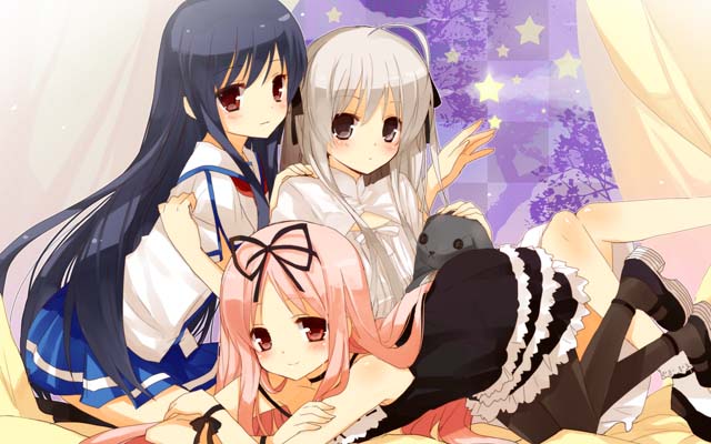 crossover, garden_(game), haruka_na_sora, himemiya_ruri, jpeg_artifacts, kasugano_sora, kurot, multiple_girls