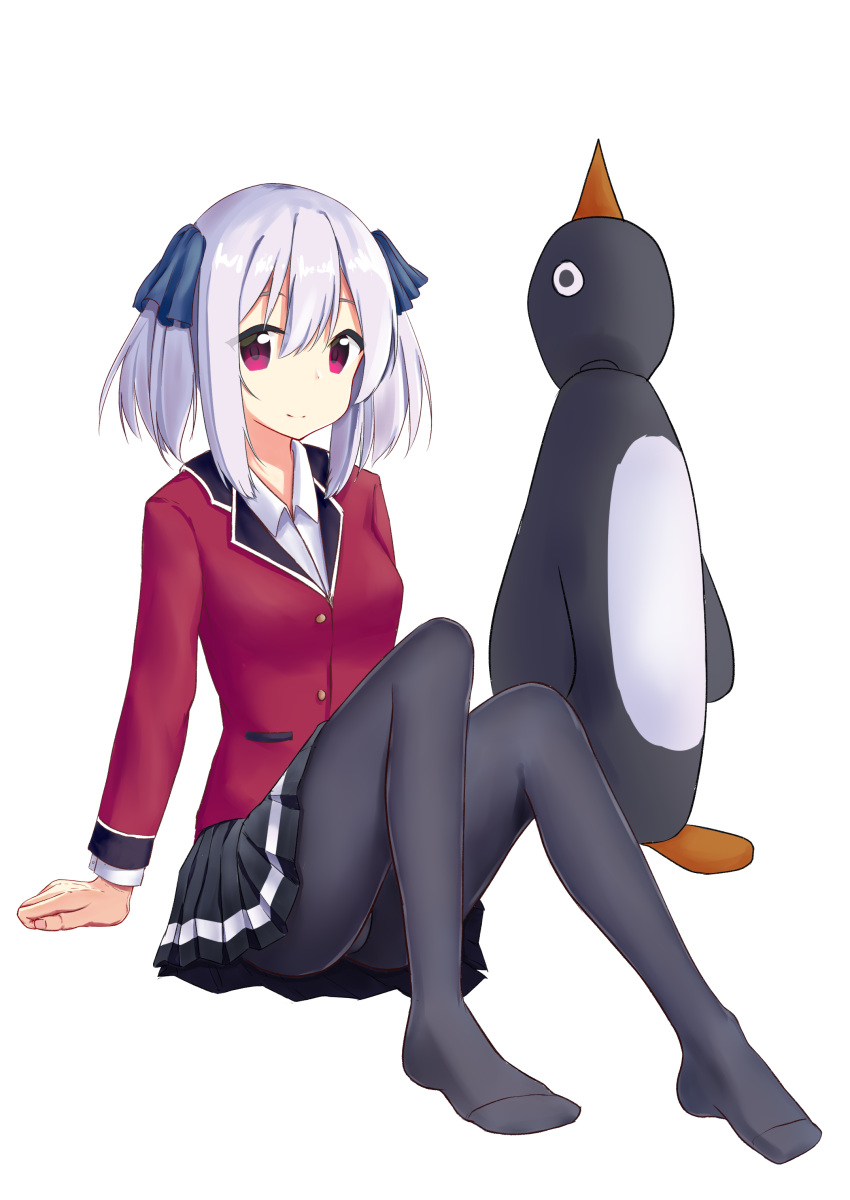 1girl, absurdres, bird, cierra_runis, coat, eyebrows_visible_through_hair, grey_hair, hair_ornament