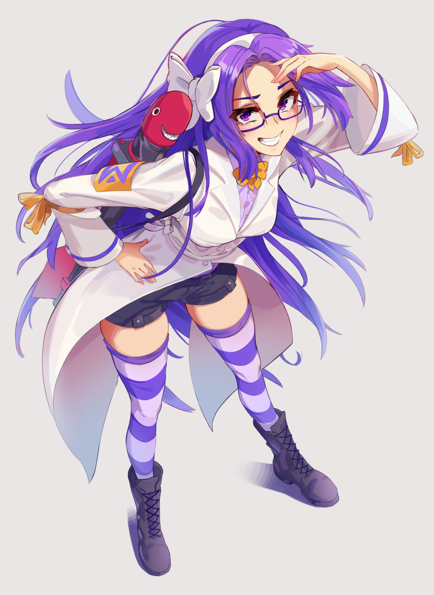 absurdres, adapted_costume, arm_ribbon, asakura_rikako, bangs, blush, boots, bow