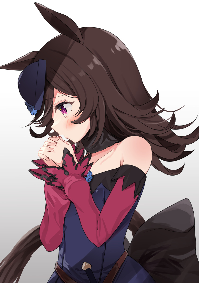 1girl, absurdres, agaki_anko, animal_ears, black_choker, blush, brown_hair, choker