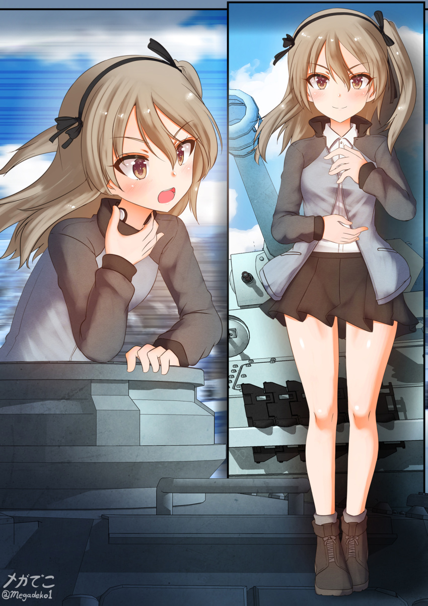 1girl, aquaegg, blush, breasts, brown_eyes, closed_mouth, eyebrows_visible_through_hair, full_body