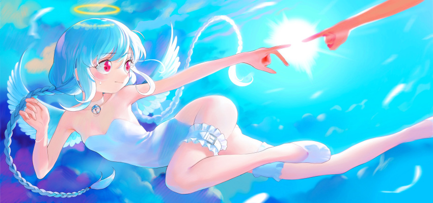 1girl, absurdres, angel, arm_up, ass, ballet_slippers, bangs, bell