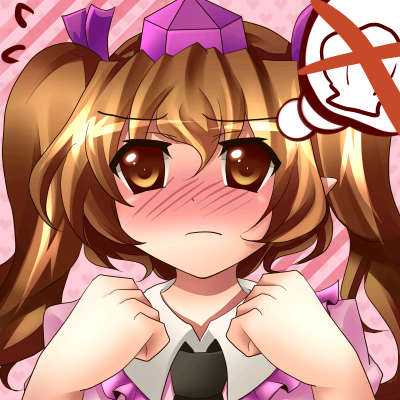 double_spoiler, himekaidou_hatate, lowres, mei_(jewel_at_time), pun, shell, solo, tokin_hat