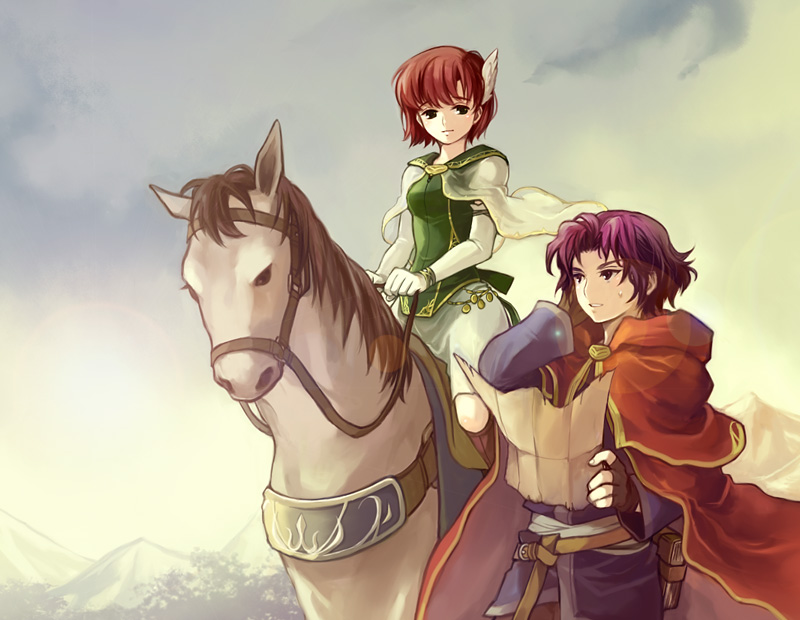 bob_cut, cape, cloak, elbow_gloves, erk, fire_emblem, fire_emblem:_rekka_no_ken, fire_emblem_blazing_sword