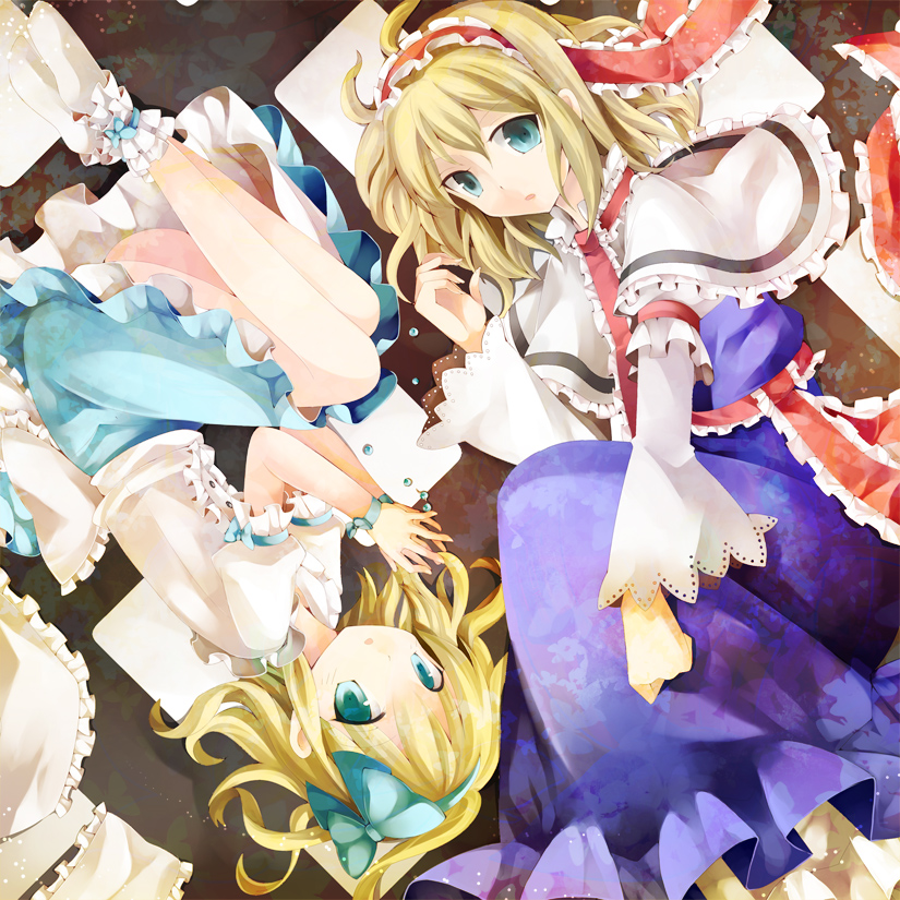 alice_margatroid, alice_margatroid_(pc-98), blonde_hair, blue_eyes, hairband, multiple_girls, ringpearl, short_hair, time_paradox, touhou, touhou_(pc-98)