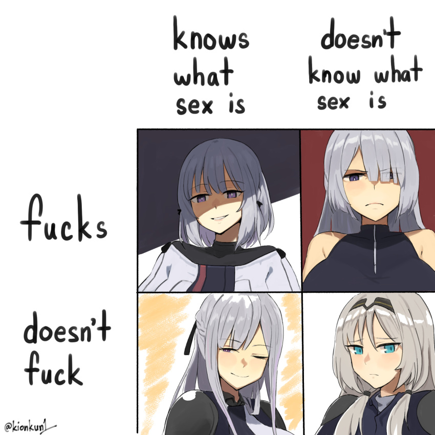 4girls, ak-12_(girls_frontline), ak-15_(girls_frontline), an-94_(girls_frontline), aqua_eyes, bangs, blush, braid