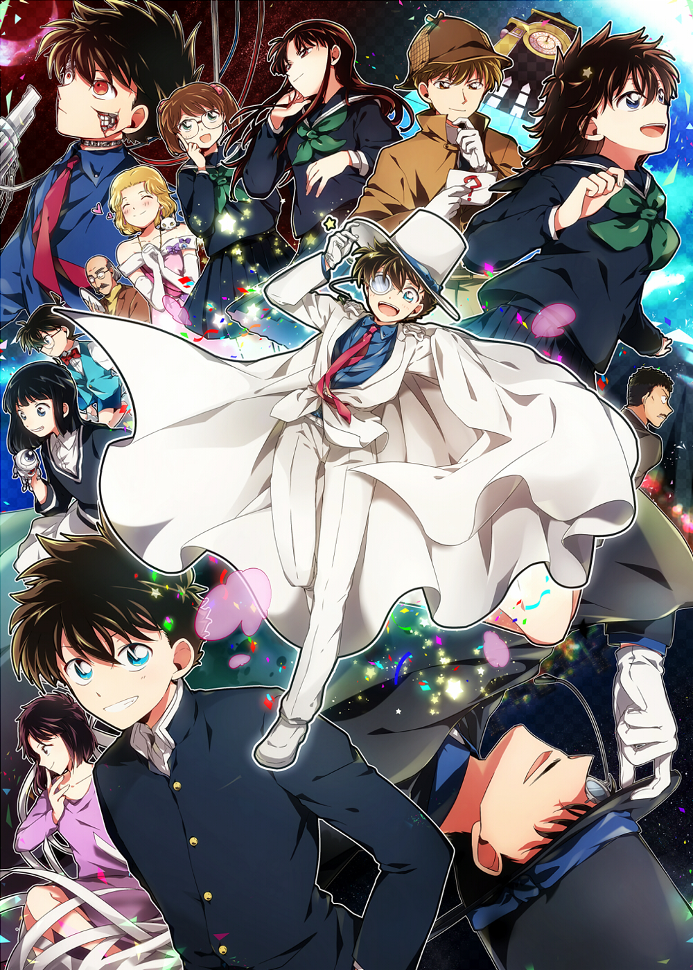 6+boys, 6+girls, :d, ?, adjusting_clothes, adjusting_headwear, aka_tonbo_(lililil), animal