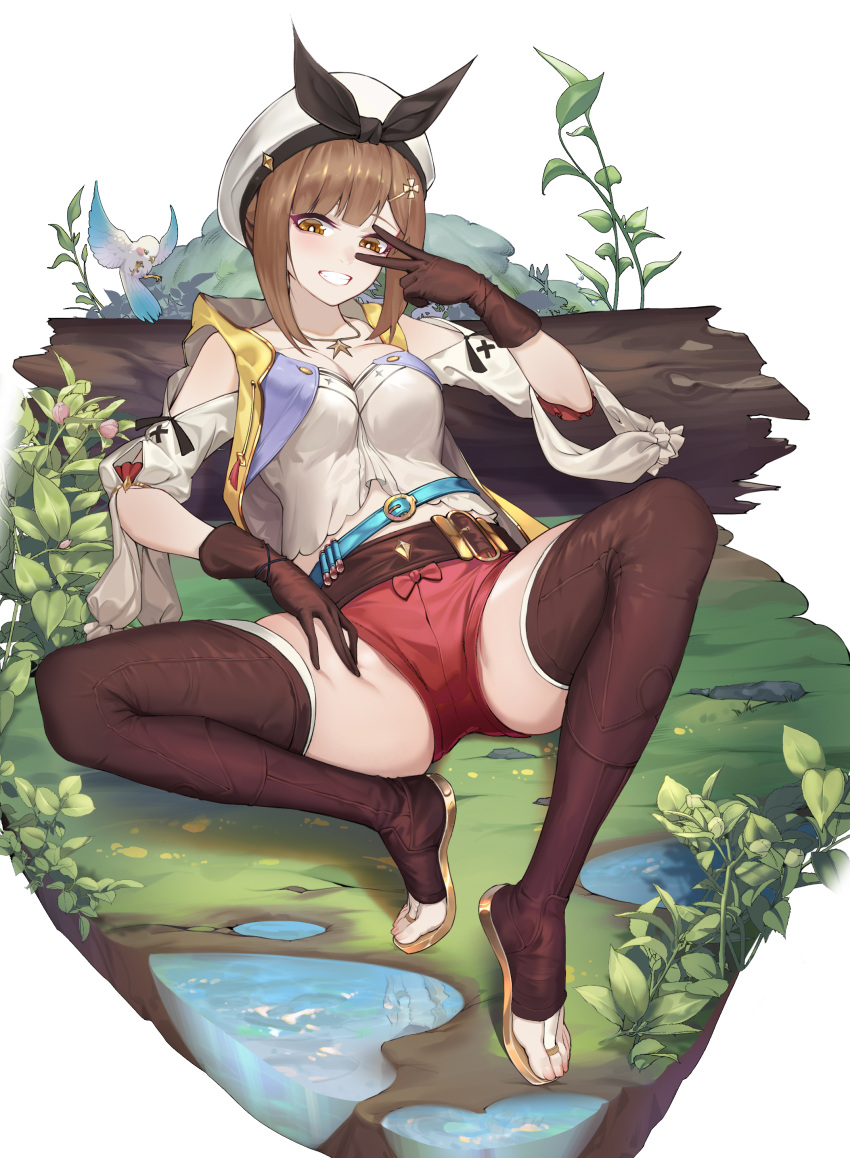 1girl, absurdres, atelier_(series), atelier_ryza, atelier_ryza_2, belt, blue_belt, brown_belt