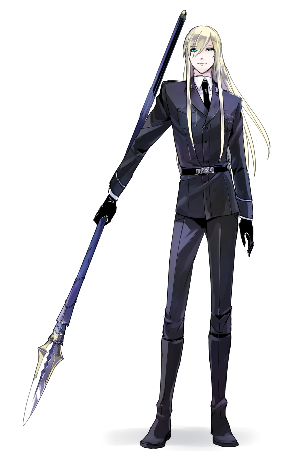 1boy, alternate_costume, belt, blonde_hair, blue_eyes, bluespeaker, closed_mouth, collared_shirt