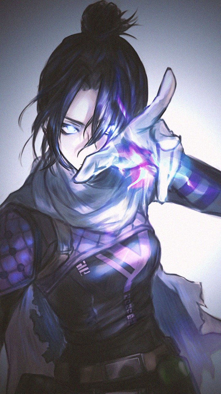 1girl, apex_legends, bangs, belt, black_bodysuit, black_hair, blue_eyes, bodysuit