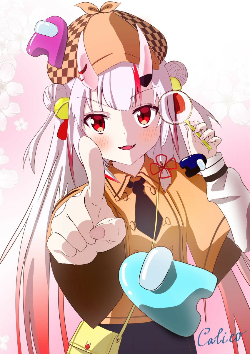 1girl, absurdres, among_us, artist_name, bangs, bell, blue_(among_us), blush