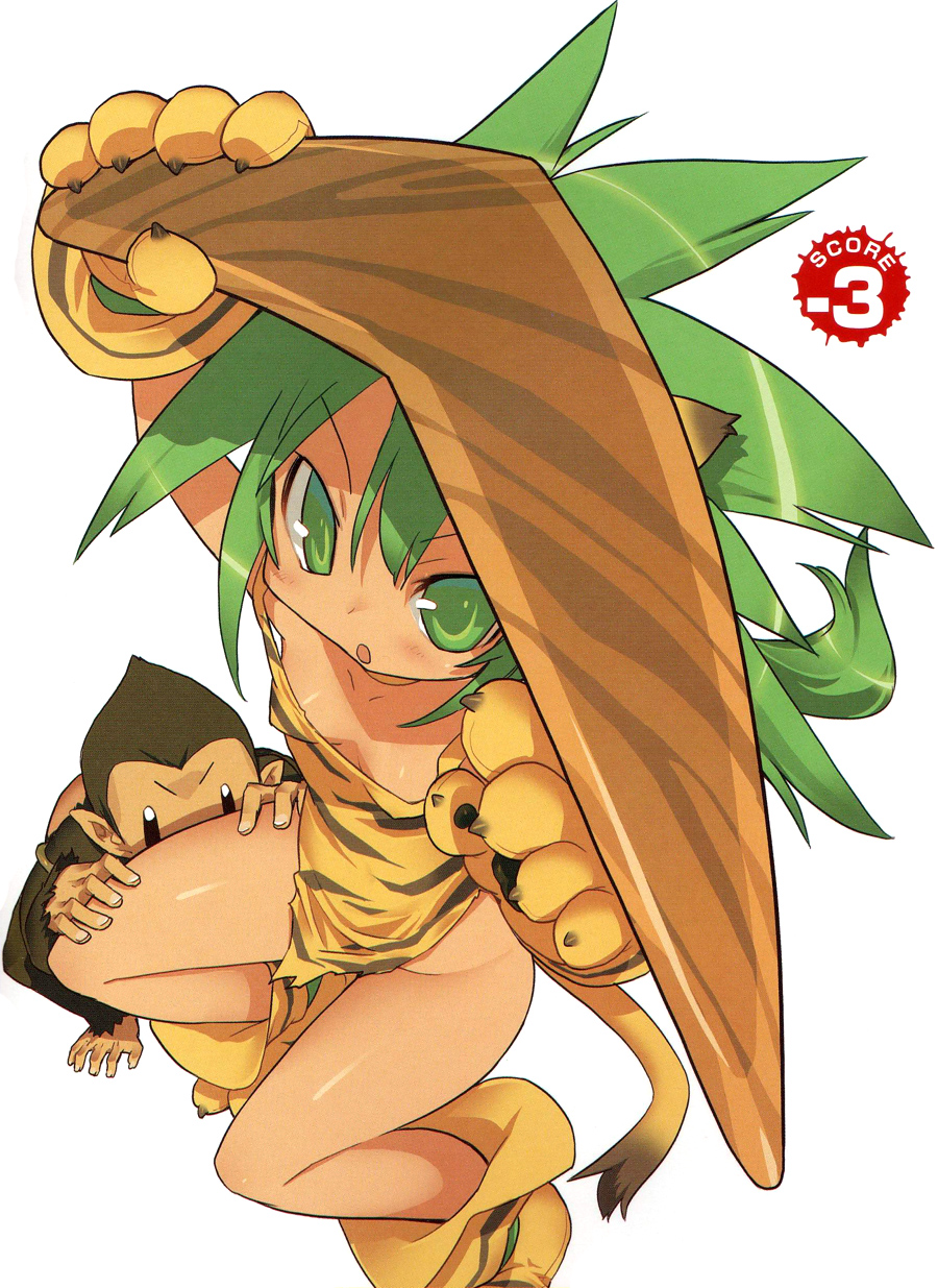 blade_(artist), blade_(lovewn), boomerang, cat_ears, chamcham, gloves, green_eyes, green_hair