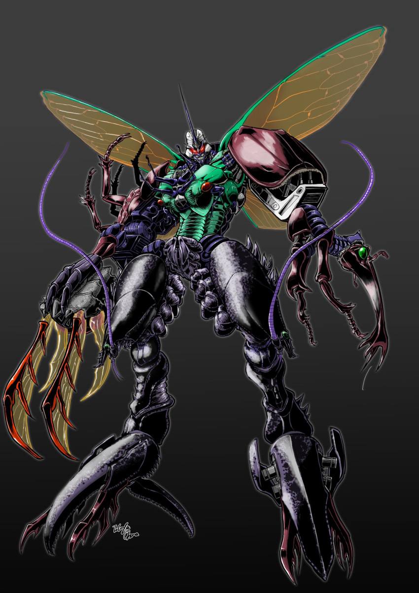 antennae, asymmetrical_armor, asymmetrical_arms, beast_wars, beetle, bug, cicada, claws