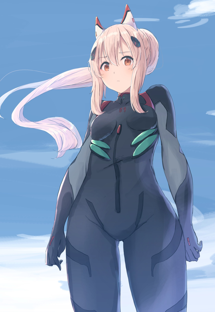 1girl, absurdres, alternate_costume, ass, ayanami_(azur_lane), ayanami_rei, ayanami_rei_(cosplay), azur_lane
