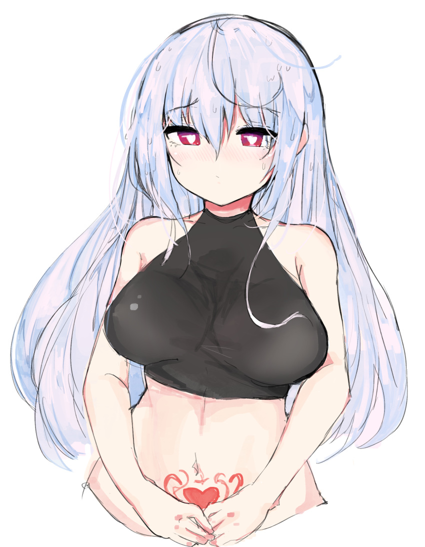 1girl, absurdres, ahoge, bare_shoulders, blush, breasts, closed_mouth, closers