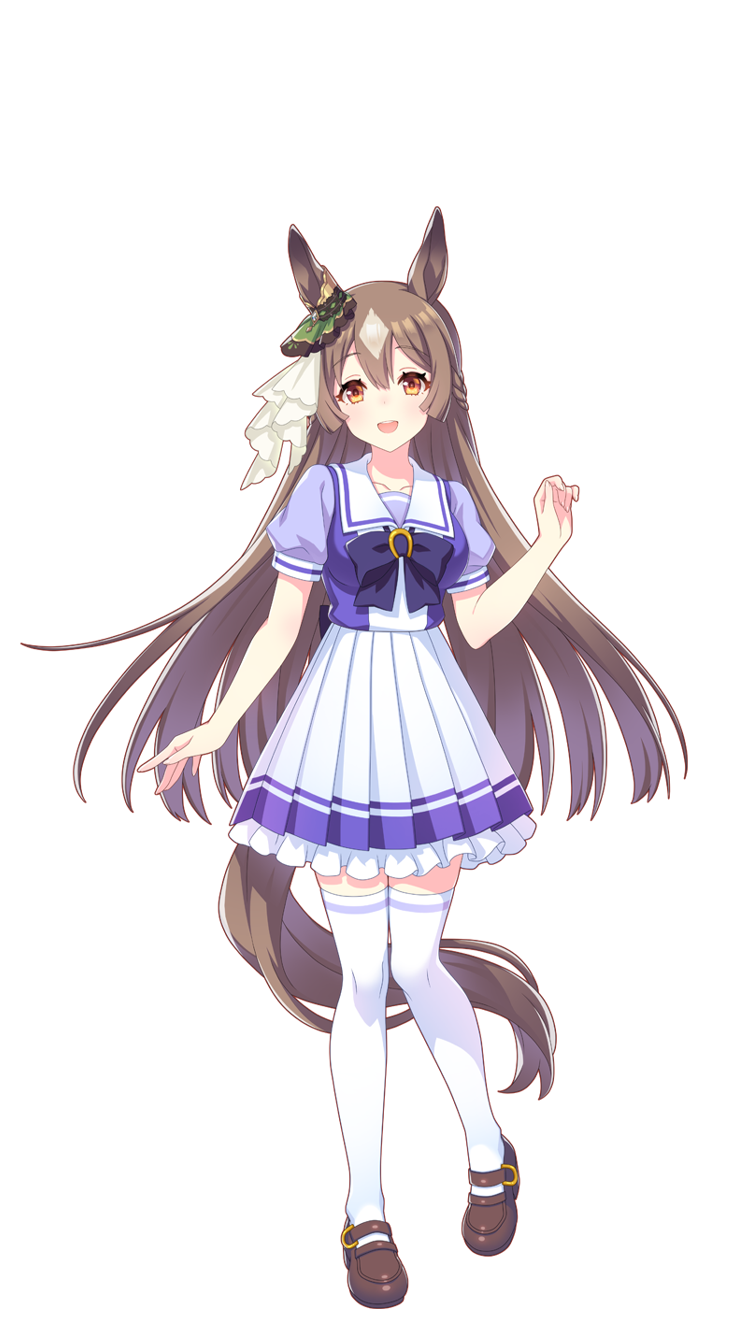 1girl, animal_ears, brown_footwear, brown_hair, frilled_skirt, frills, highres, horse_ears