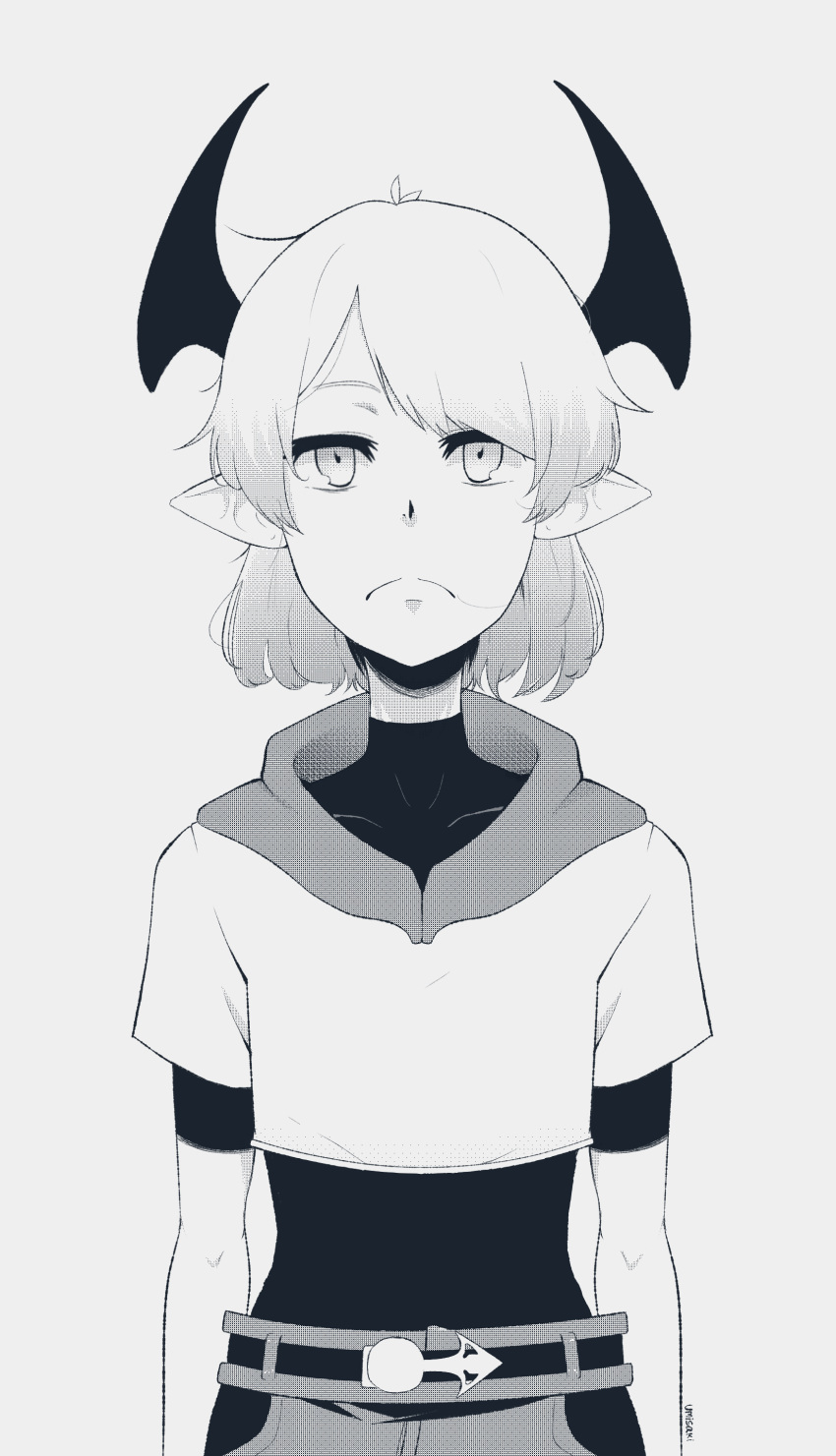 absurdres, black_bodysuit, bodysuit, emergence, highres, hood, horns, maeda_minoru_(umisaki)