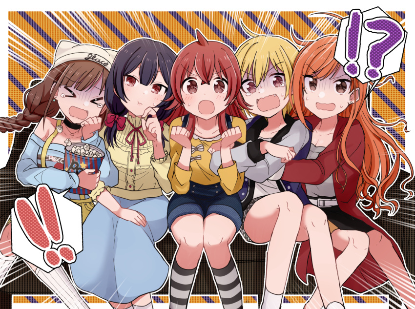 !, !!, !?, >o<, 5girls, :o, :t, ahoge