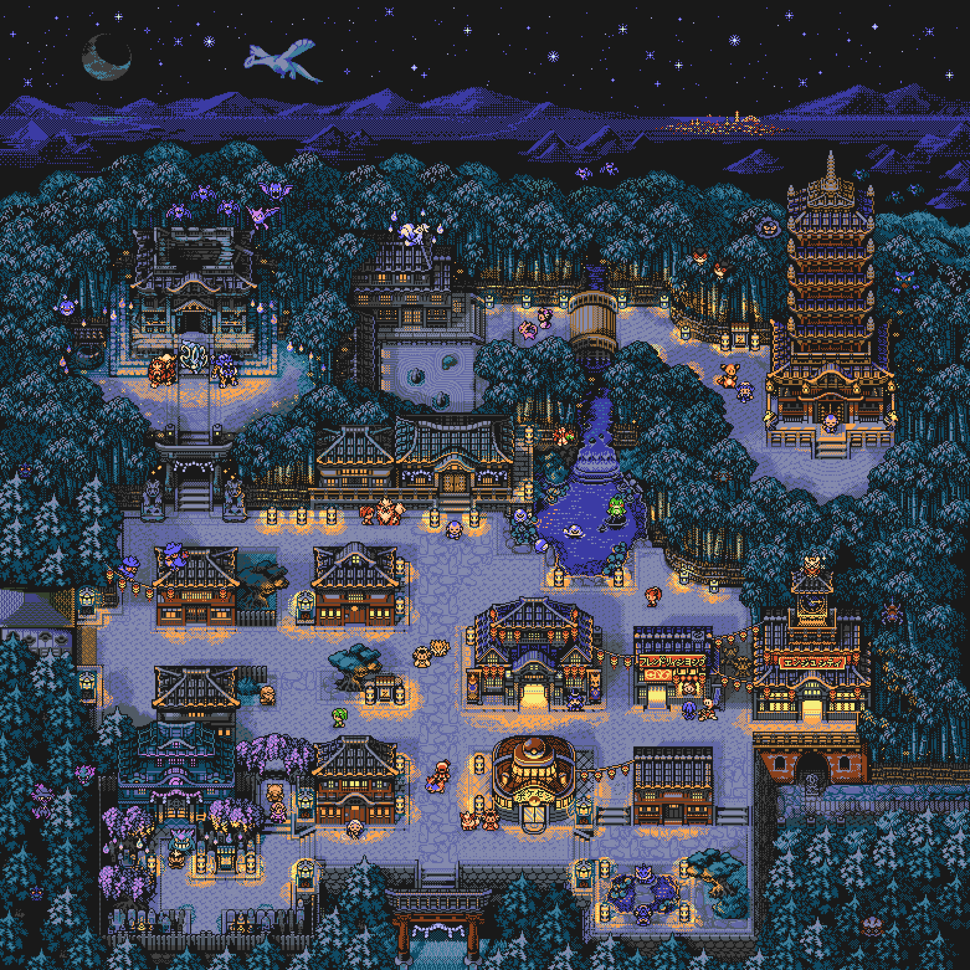 6+boys, 6+girls, absurdres, ampharos, arcanine, arch, ariados, building