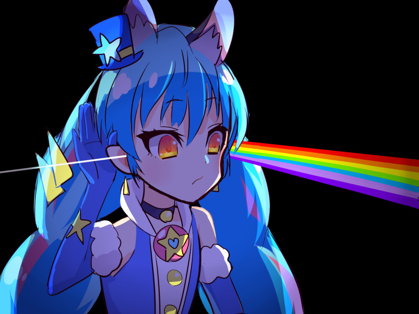 1girl, album_cover, album_cover_redraw, ameya_shioichi, animal_ear_fluff, animal_ears, bell, black_background
