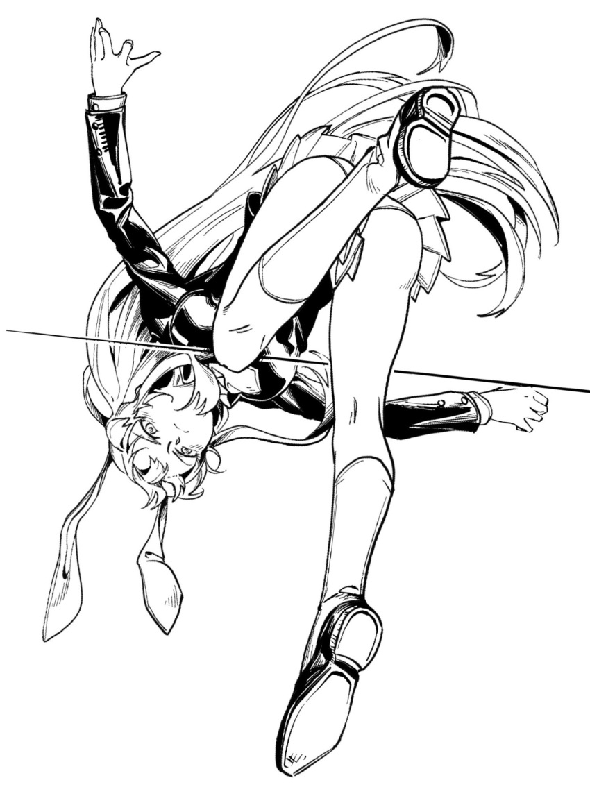 1girl, animal_ears, ankle_socks, blazer, blouse, buttons, collared_blouse, dodging