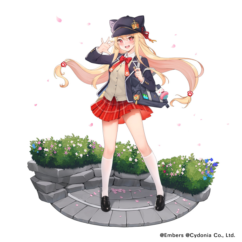 1girl, absurdres, ash_arms, blonde_hair, blush, commentary_request, cromwell_(ash_arms), fukuro_ko_(greentea)