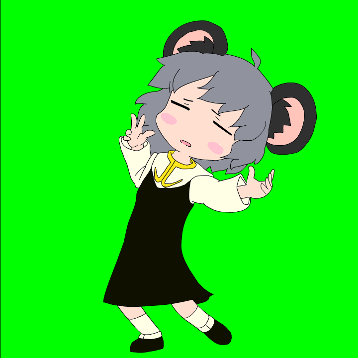 1girl, a_hat_in_time, animal_ears, animated, animated_gif, bangs, black_dress, black_footwear