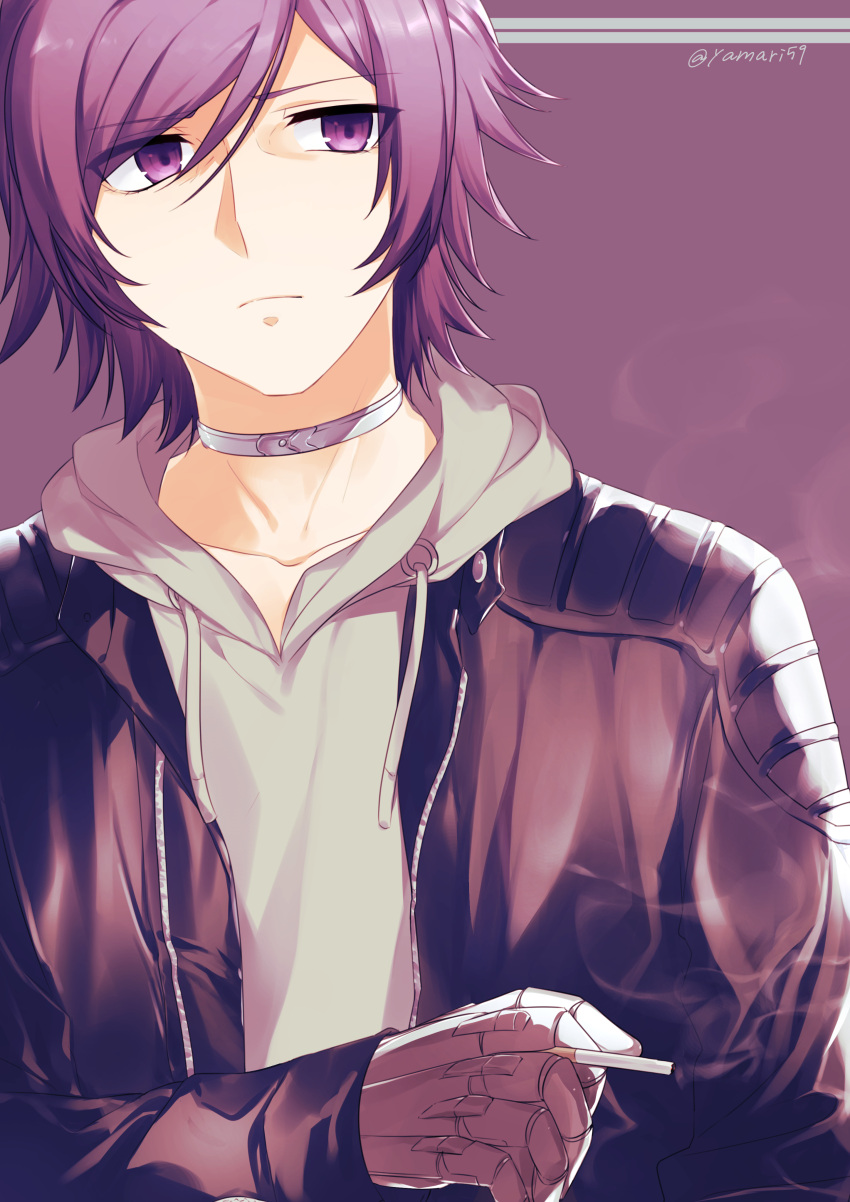 1boy, absurdres, akudama_drive, black_jacket, choker, courier_(akudama_drive), facing_viewer, hair_between_eyes
