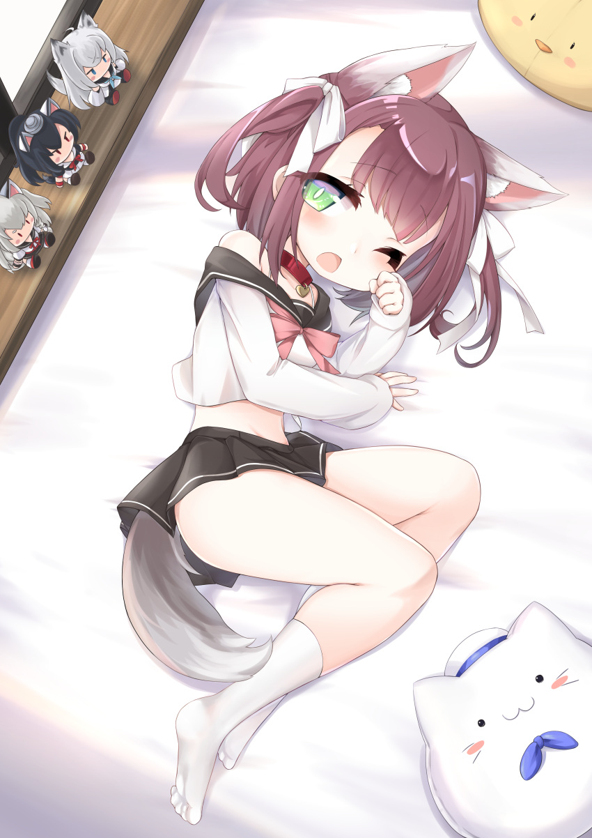 1girl, absurdres, animal_ear_fluff, animal_ears, azur_lane, bangs, black_sailor_collar, black_skirt