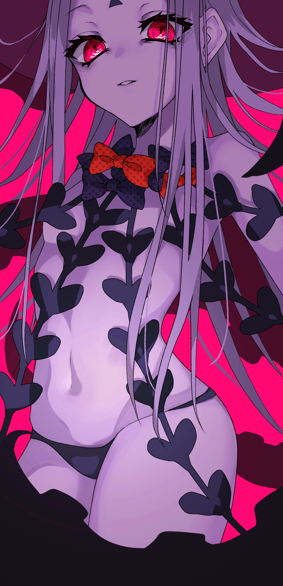 1girl, abigail_williams_(fate), bangs, bare_shoulders, black_bow, black_headwear, bow, breasts