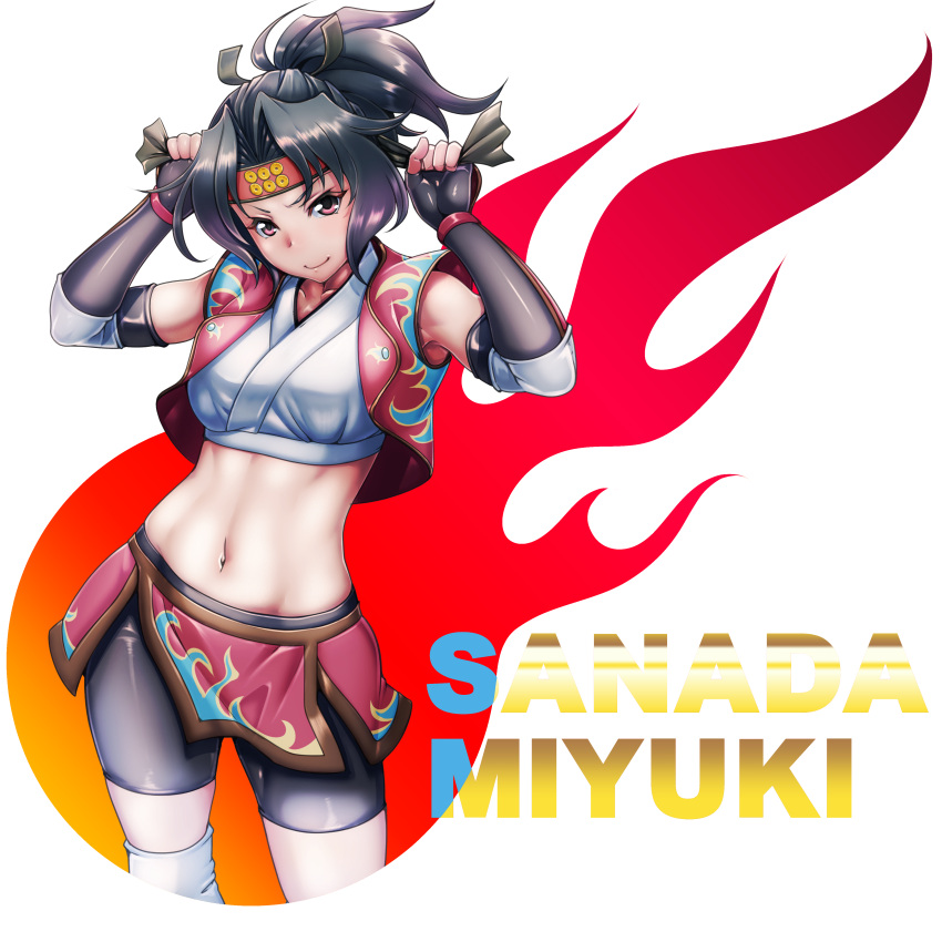 1girl, absurdres, bangs, bike_shorts, black_gloves, black_hair, breasts, character_name