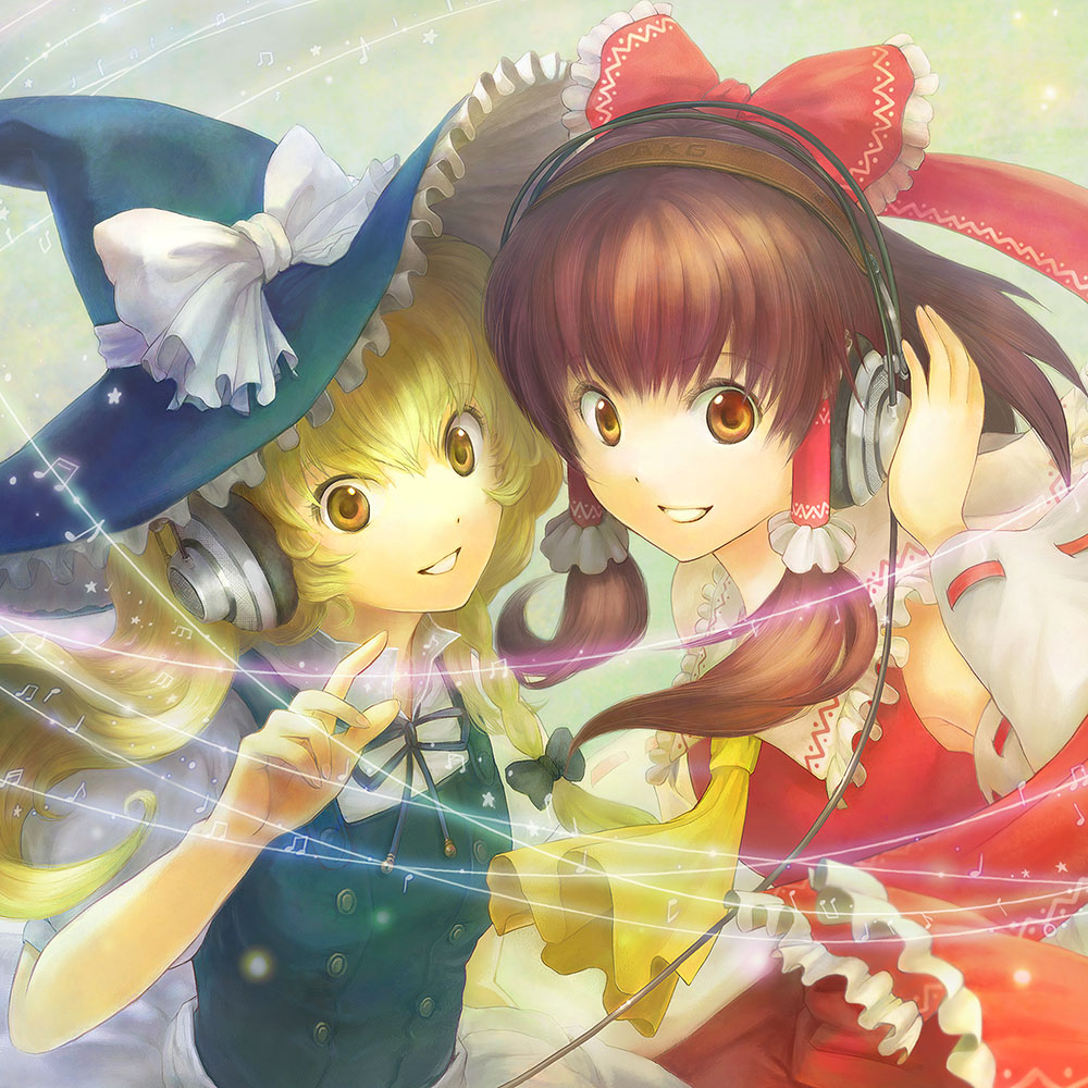 akg, atsuko_k, blonde_hair, bow, brown_eyes, brown_hair, hair_bow, hair_ribbon