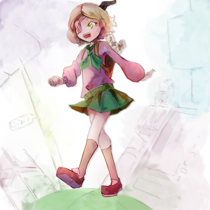 1girl, abstract_background, absurdres, amon12345, collared_shirt, commission, commissioner_upload, dutch_angle