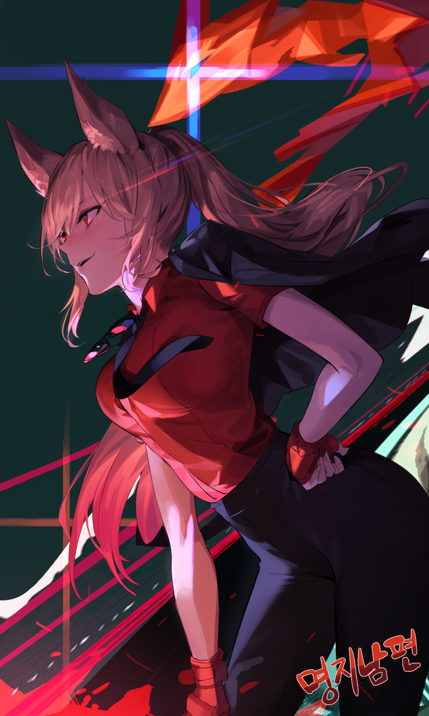 absurdres, animal_ears, blonde_hair, fox_ears, gloves, highres, jacket, jacket_on_shoulders