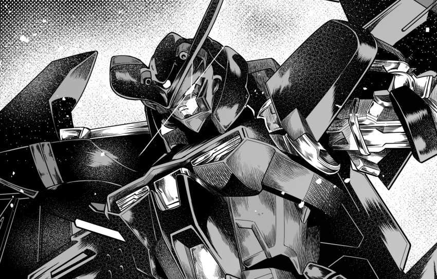 extra_eyes, glowing, glowing_eye, gundam, gundam_astray_gold_frame_amatsu_mina_custom, gundam_seed, gundam_seed_astray, hg_ni_koisuru_futari