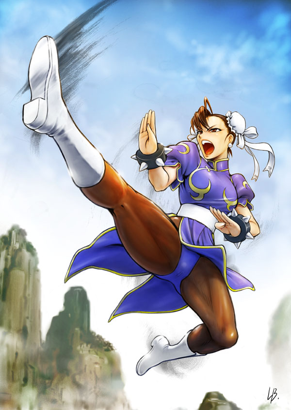 breasts, brown_eyes, brown_hair, bun_cover, capcom, china_dress, chinese_clothes, chun-li