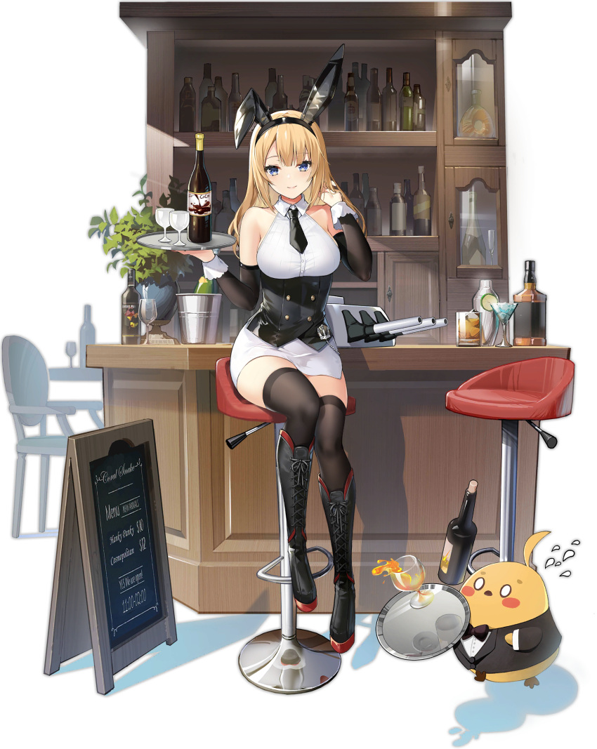 1girl, animal_ears, astoria_(azur_lane), astoria_(black_bunny_carnival)_(azur_lane), azur_lane, bare_shoulders, black_bow, black_corset