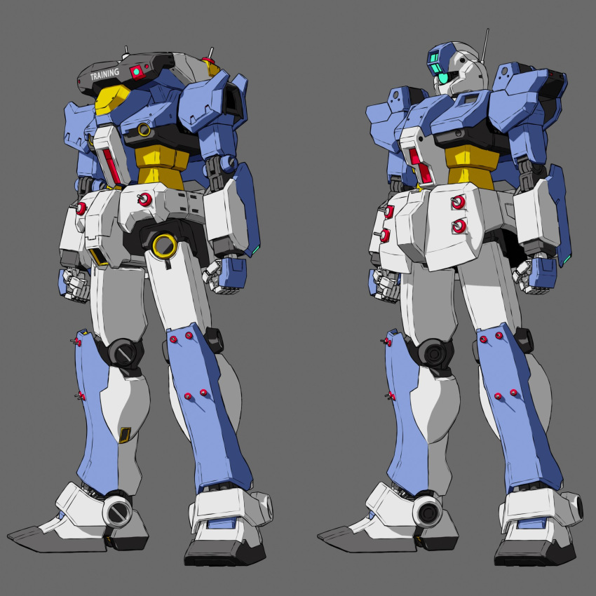 clenched_hand, ecole_du_ciel, gm_canard, gm_cannes, grey_background, gundam, highres, kappatan