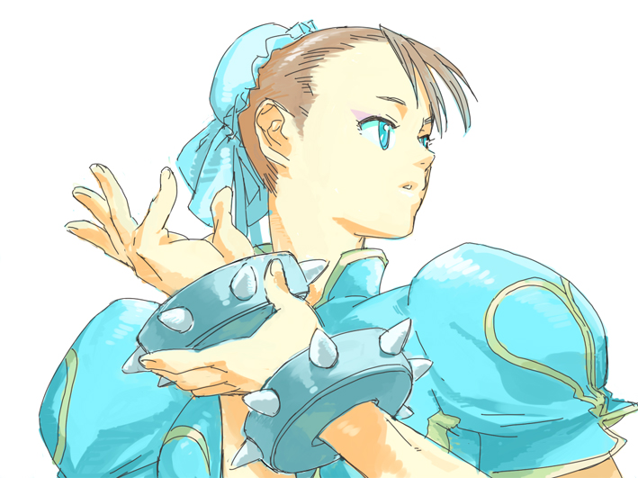 bracelet, breasts, brown_hair, capcom, chun-li, jewelry, lips, seki_(opokom)