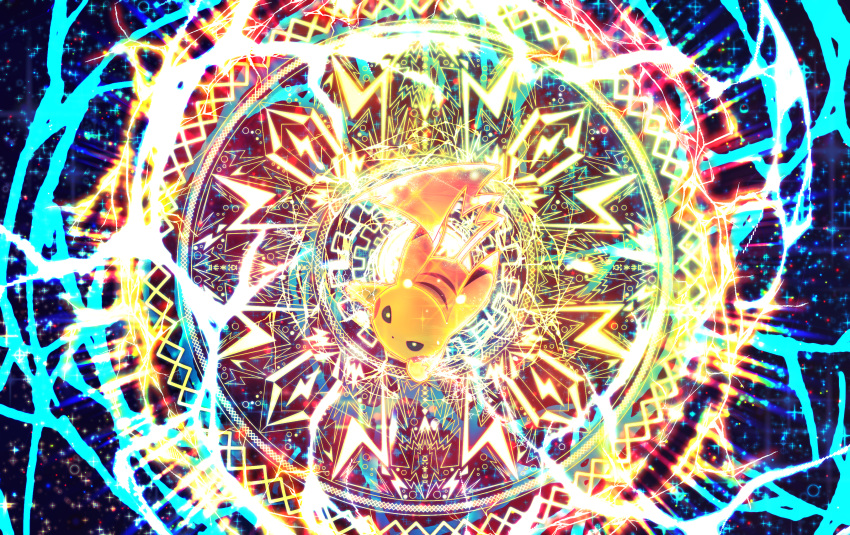 absurdres, black_sclera, colored_sclera, colorful, commentary, commentary_request, electricity, gen_1_pokemon