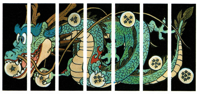 alternate_color, aqua_eyes, commentary, dragon, dragon_ball, dragon_ball_(object), english_commentary, facing_viewer