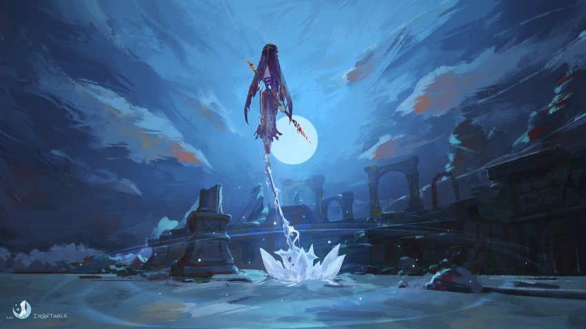 1girl, absurdres, back, bare_shoulders, belt, black_dress, claw_ring, dress