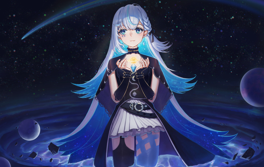 +_+, 1girl, absurdres, another_project, bangs, belt, black_belt, black_bow