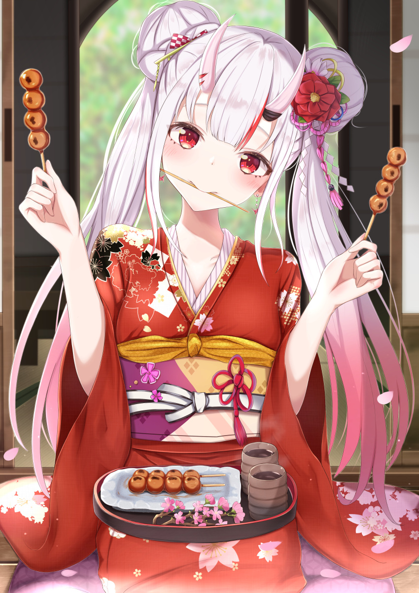 1girl, absurdres, arms_up, bangs, blush, branch, collarbone, cup