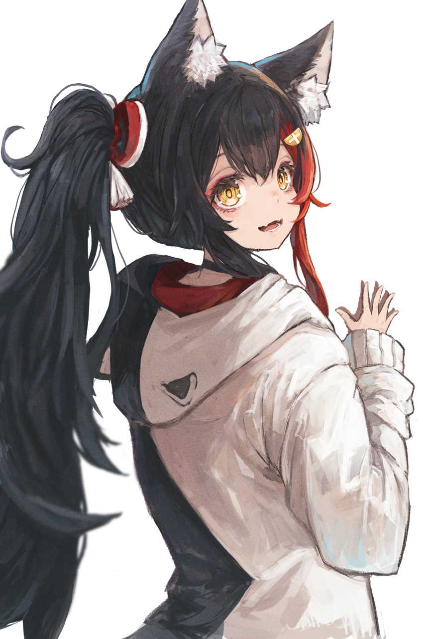 1girl, absurdres, animal_ear_fluff, animal_ears, bangs, black_choker, black_hair, black_hoodie