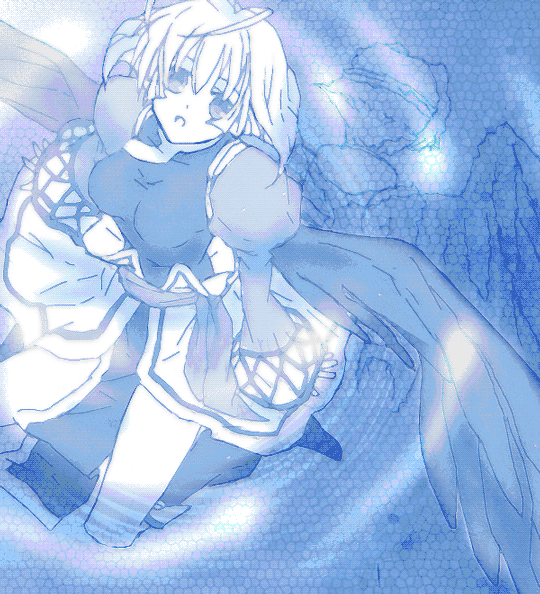 blue, dual_persona, kamyu, kanan_yt, monochrome, mutsumi, mutsumi_(utawareru_mono), reflection