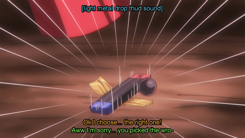 1990s_(style), ball, black_background, cheating_(competitive), cup, english_commentary, english_text, floor