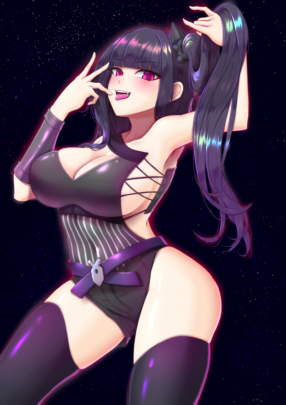 1girl, architect_(girls_frontline), bangs, black_hair, blunt_bangs, breasts, girls_frontline, highres